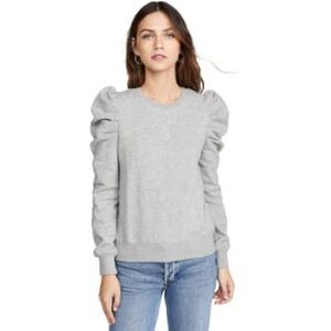 Rebecca Minkoff Janine Puff Sleeve Crewneck Sweatshirt - Light Gray